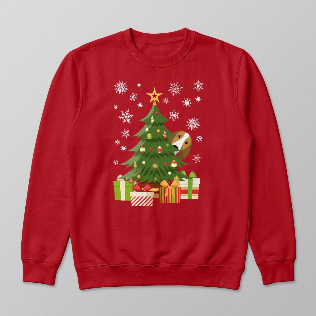 Behind The Christmas Tree: Personalised {breedFullName} Sweatshirt