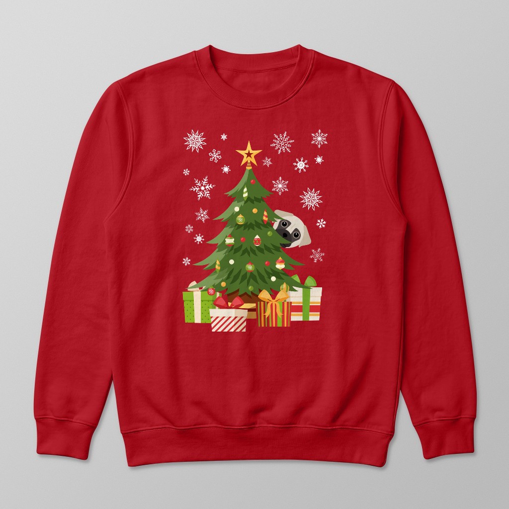 Behind The Christmas Tree: Personalised {breedFullName} Sweatshirt