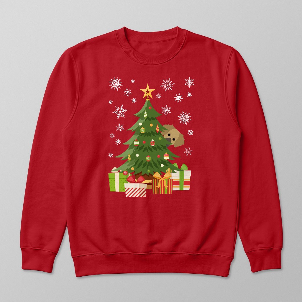 Behind The Christmas Tree: Personalised {breedFullName} Sweatshirt