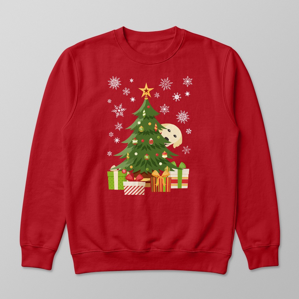 Behind The Christmas Tree: Personalized {breedFullName} Sweatshirt