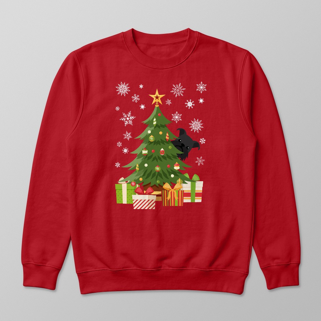 Behind The Christmas Tree: Personalised {breedFullName} Sweatshirt