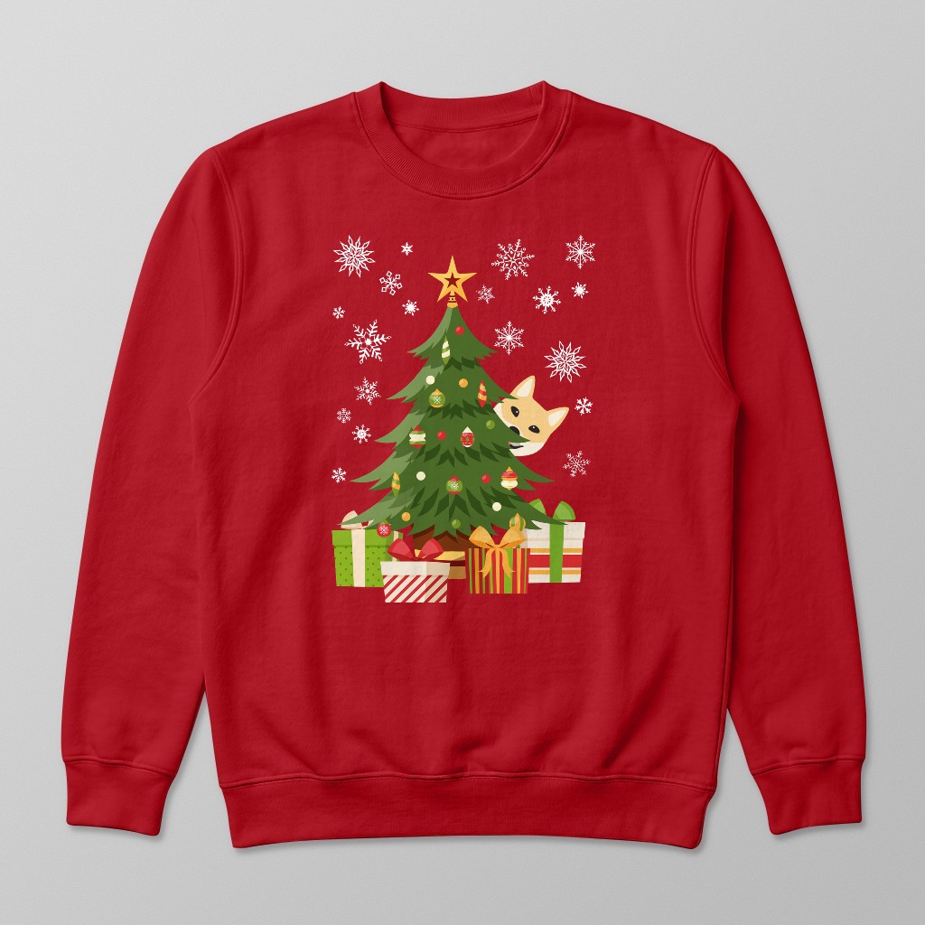 Behind The Christmas Tree: Personalised {breedFullName} Sweatshirt