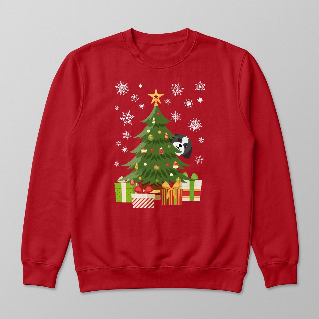 Behind The Christmas Tree: Personalised {breedFullName} Sweatshirt