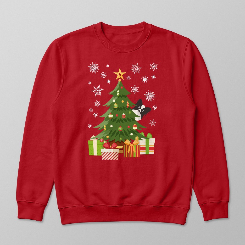 Behind The Christmas Tree: Personalised {breedFullName} Sweatshirt