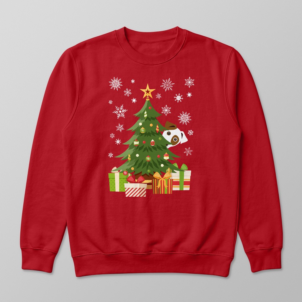 Behind The Christmas Tree: Personalised {breedFullName} Sweatshirt