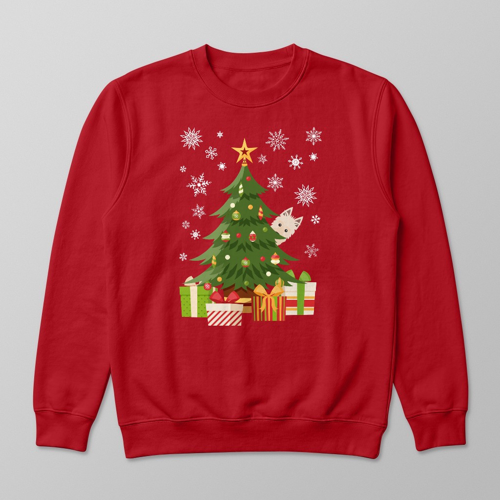 Behind The Christmas Tree: Personalised {breedFullName} Sweatshirt