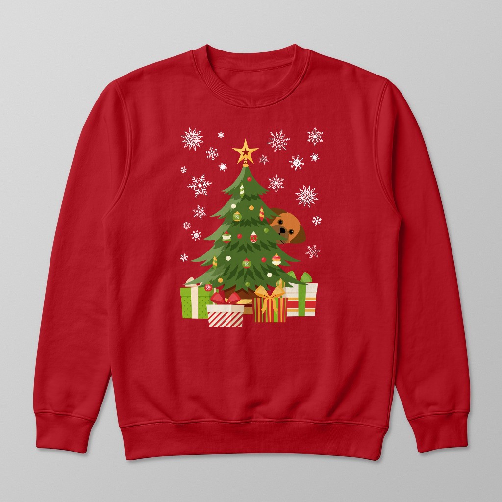 Behind The Christmas Tree: Personalised {breedFullName} Sweatshirt