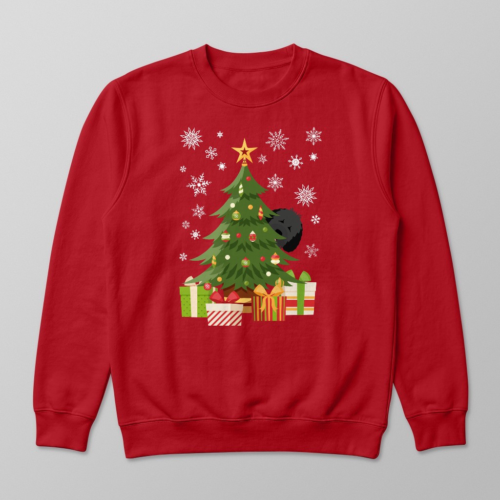 Behind The Christmas Tree: Personalised {breedFullName} Sweatshirt