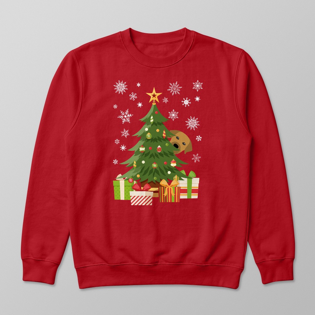 Behind The Christmas Tree: Personalised {breedFullName} Sweatshirt