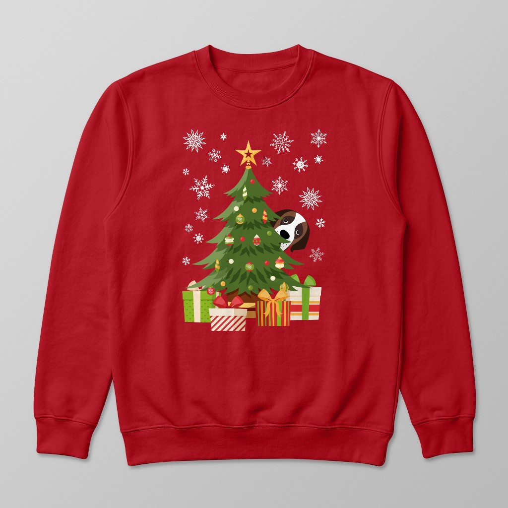 Behind The Christmas Tree: Personalised {breedFullName} Sweatshirt