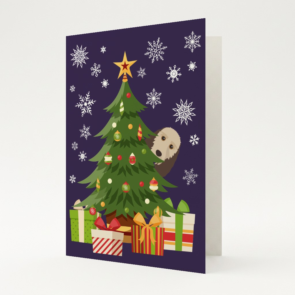 Behind The Christmas Tree: Personalised {breedFullName} Card