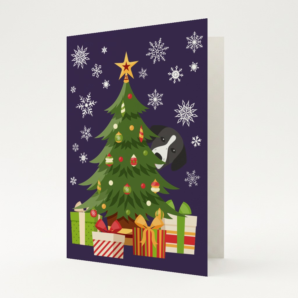 Behind The Christmas Tree: Personalised {breedFullName} Card