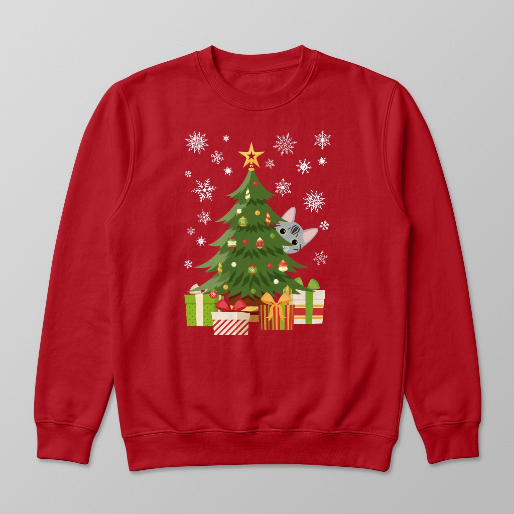 Behind The Christmas Tree: Personalised {breedFullName} Sweatshirt