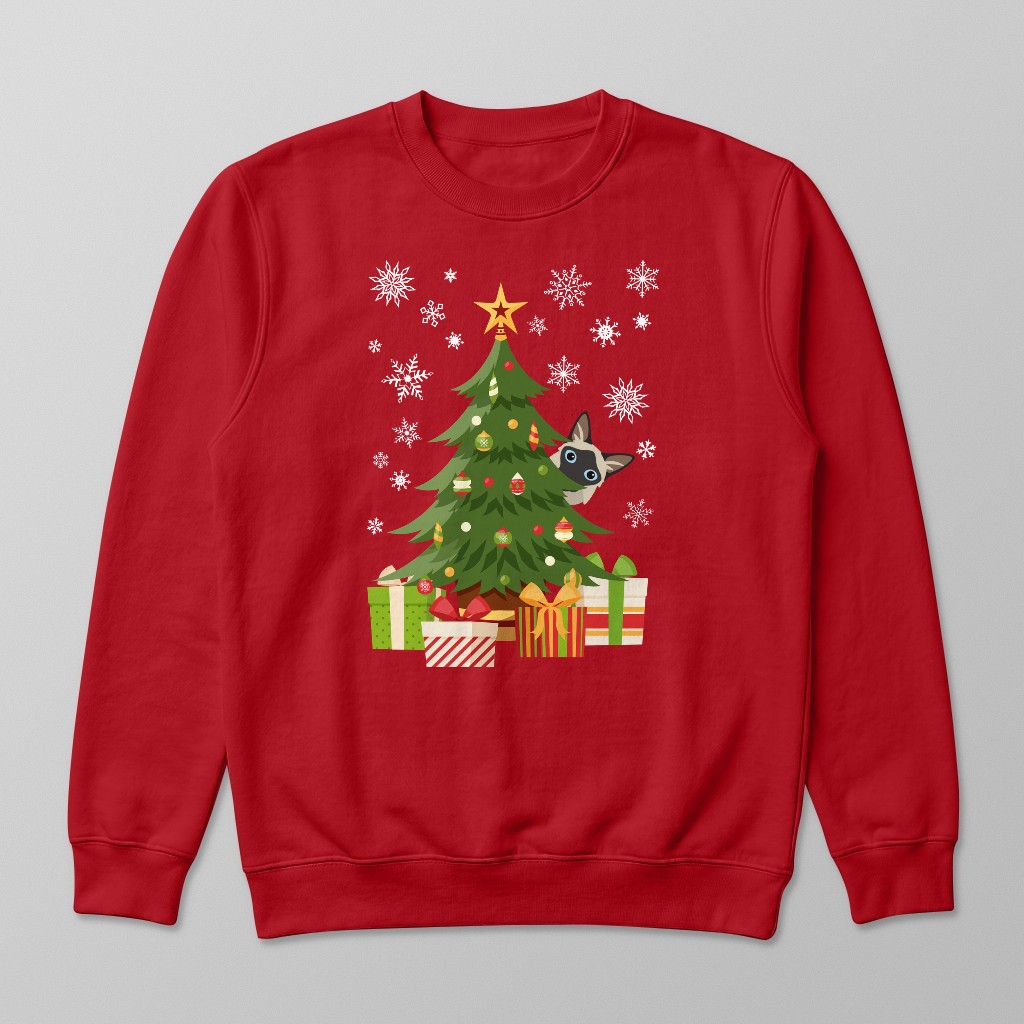 Behind The Christmas Tree: Personalised {breedFullName} Sweatshirt