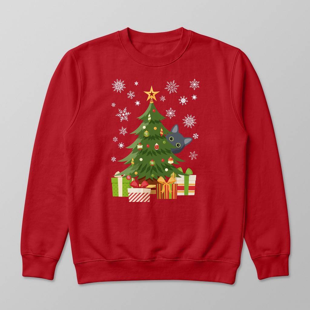 Behind The Christmas Tree: Personalized {breedFullName} Sweatshirt