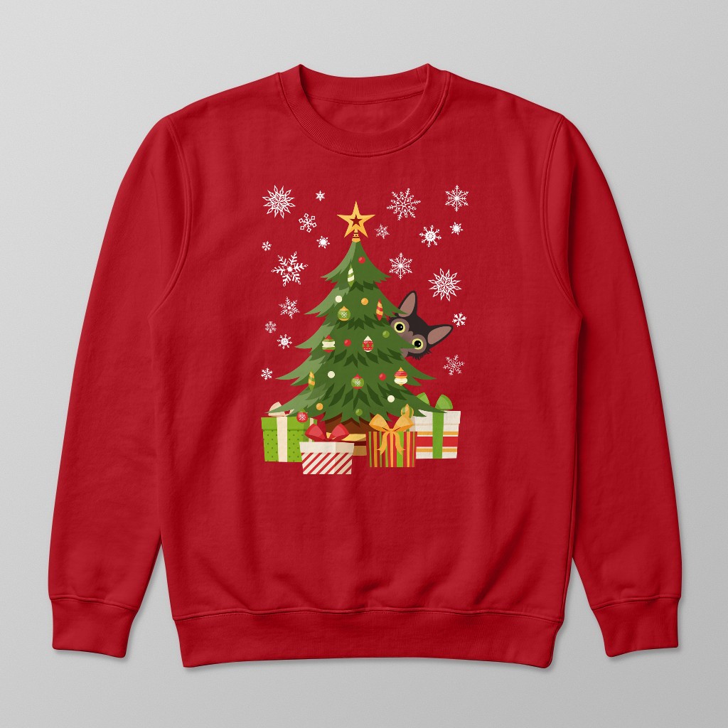 Behind The Christmas Tree: Personalised {breedFullName} Sweatshirt