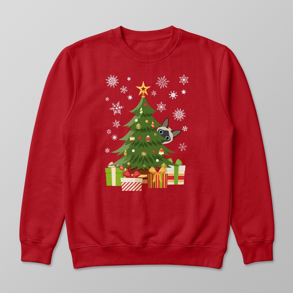 Behind The Christmas Tree: Personalised {breedFullName} Sweatshirt