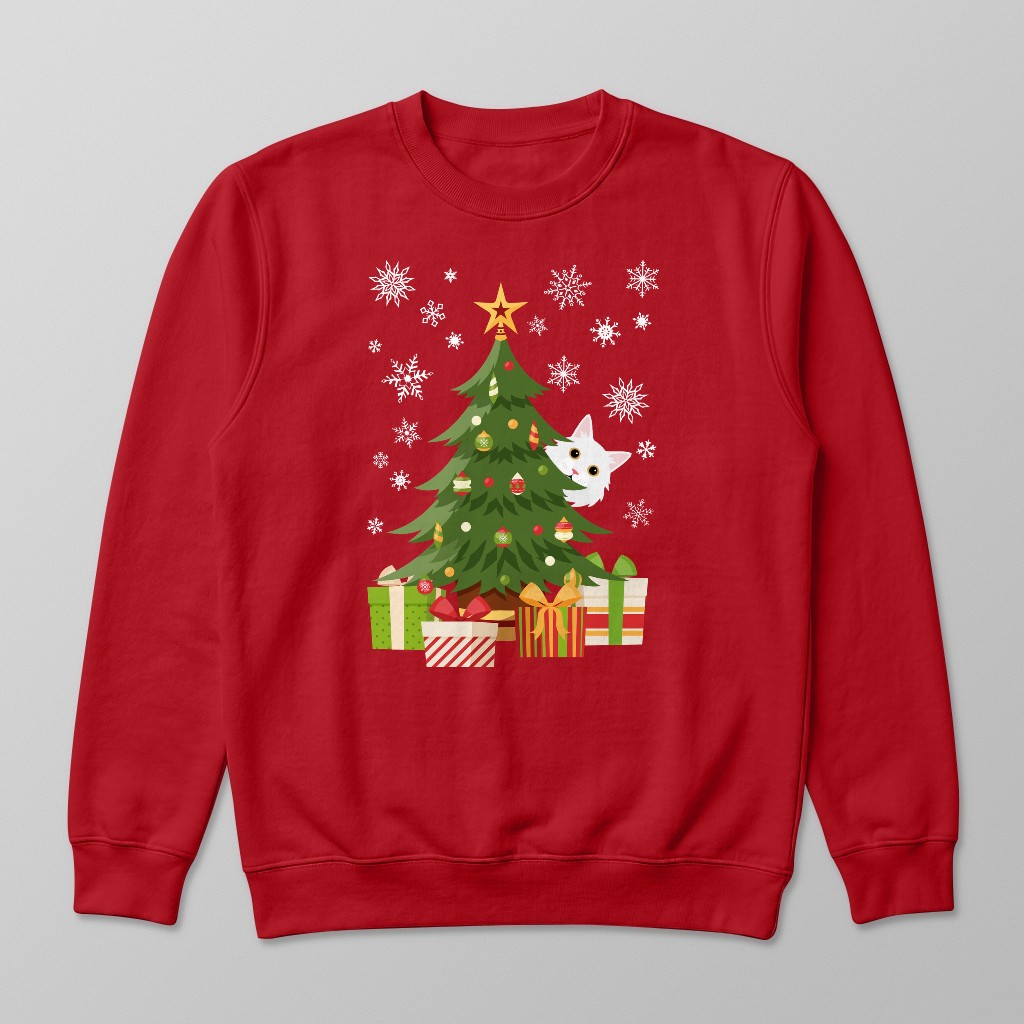Behind The Christmas Tree: Personalised {breedFullName} Sweatshirt