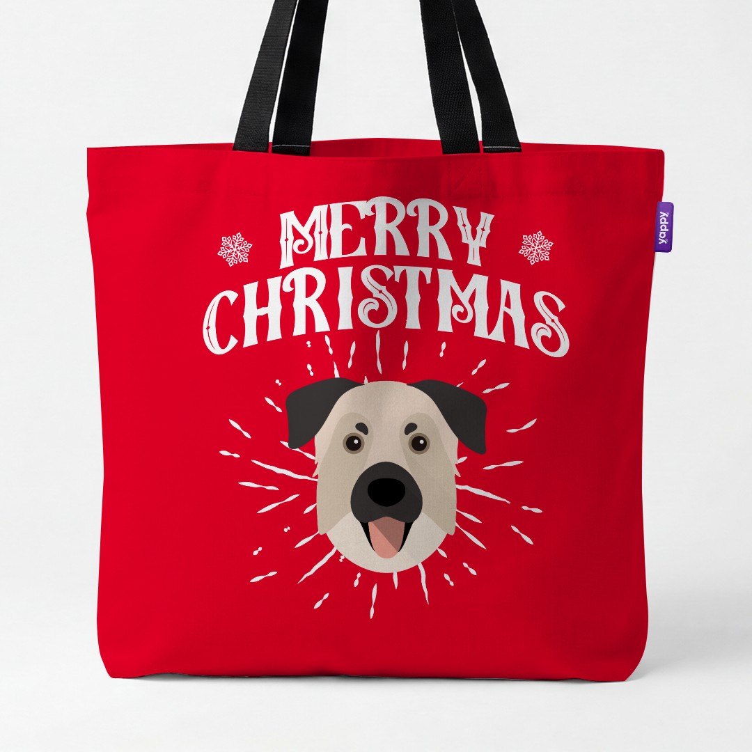 'Merry Christmas' - Personalised {breedCommonName} Canvas Bag
