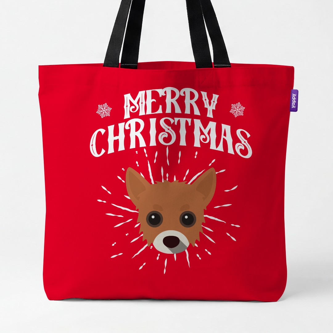 'Merry Christmas' - Personalised {breedCommonName} Canvas Bag