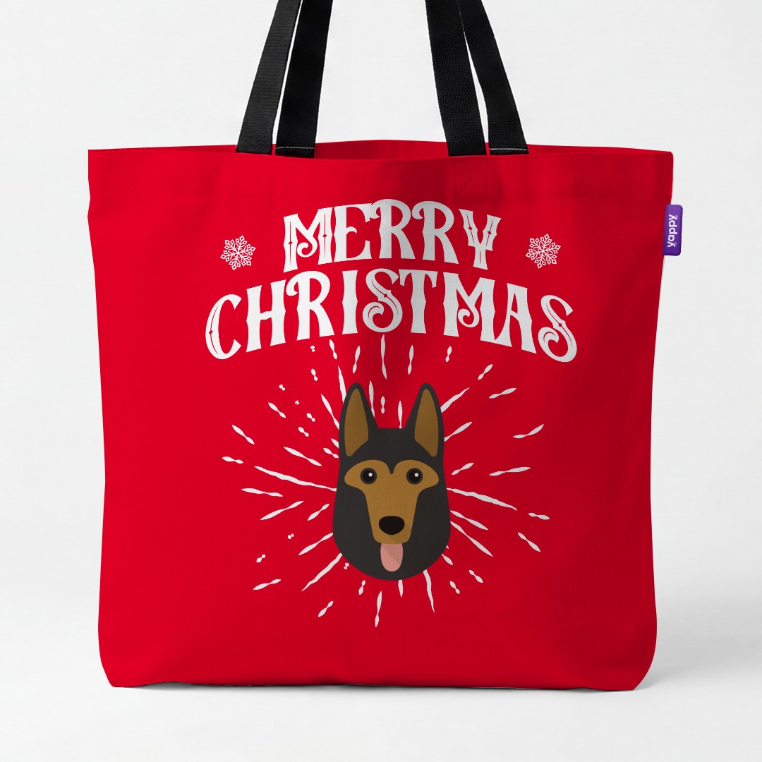 'Merry Christmas' - Personalised {breedCommonName} Canvas Bag
