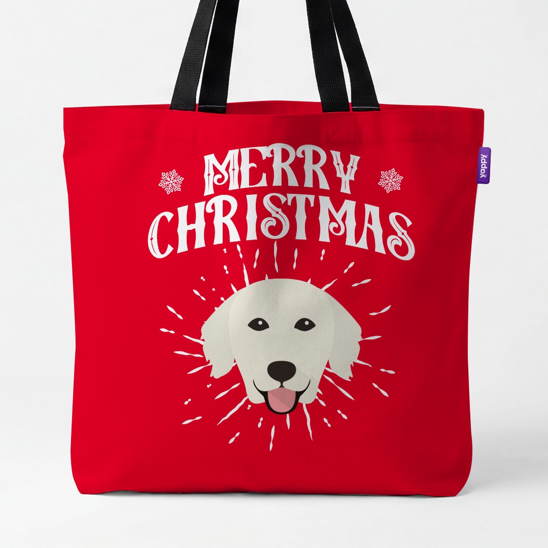'Merry Christmas' - Personalised {breedCommonName} Canvas Bag