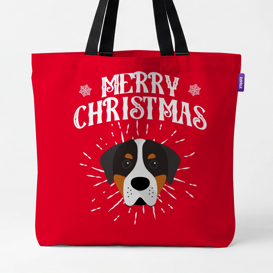 'Merry Christmas' - Personalised {breedCommonName} Canvas Bag