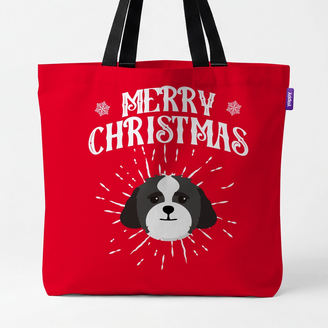 'Merry Christmas' - Personalised {breedCommonName} Canvas Bag
