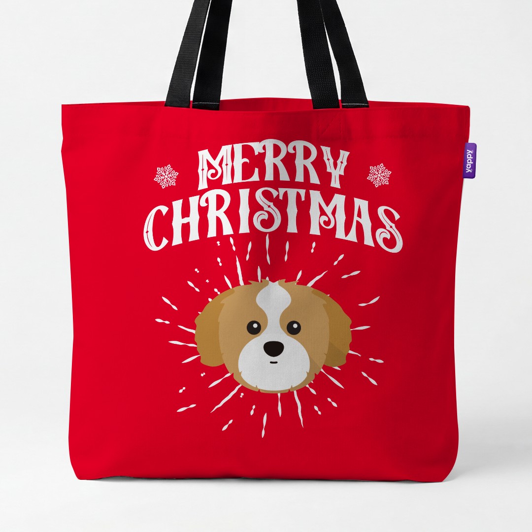 'Merry Christmas' - Personalised {breedCommonName} Canvas Bag