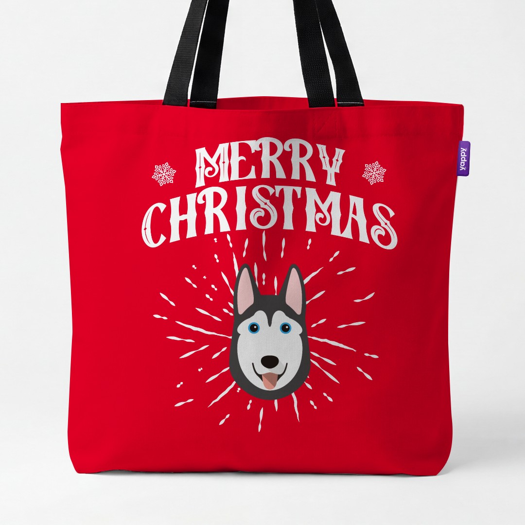 'Merry Christmas' - Personalised {breedCommonName} Canvas Bag