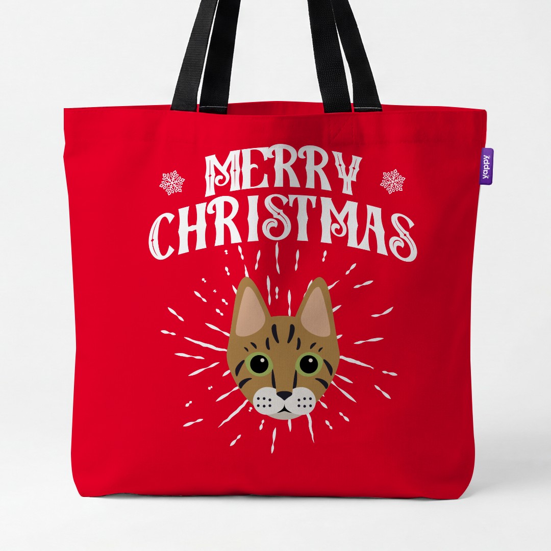 'Merry Christmas' - Personalised {breedCommonName} Canvas Bag