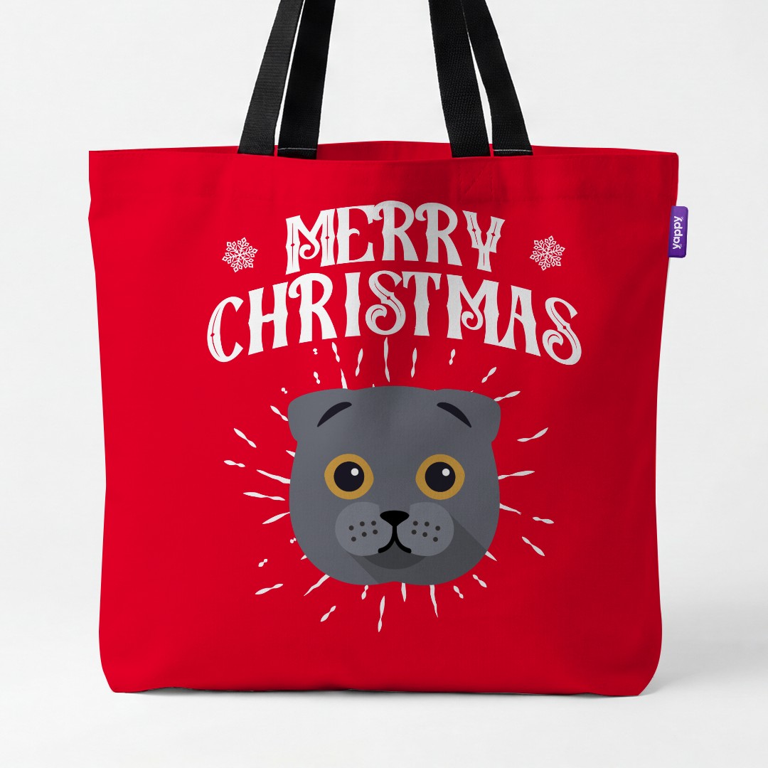 'Merry Christmas' - Personalised {breedCommonName} Canvas Bag