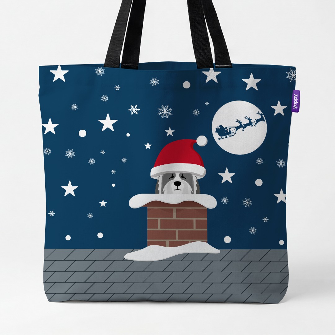 'Up on the Rooftop' - Personalized {breedCommonName} Canvas Bag