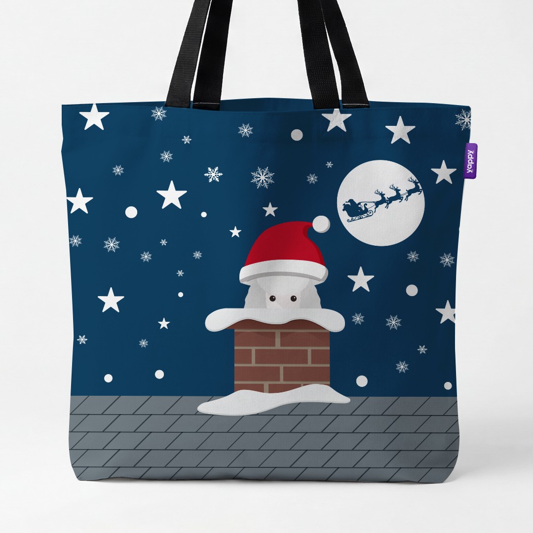 'Up on the Rooftop' - Personalized {breedCommonName} Canvas Bag