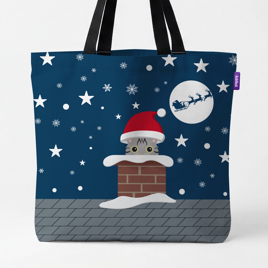 'Up on the Rooftop' - Personalised {breedCommonName} Canvas Bag
