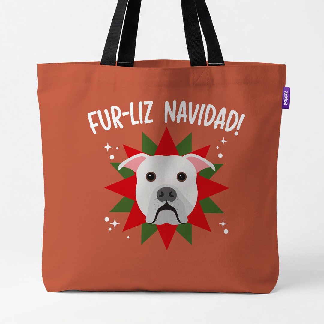 'Fur-Liz Navidad' - Personalized {breedCommonName} Canvas Bag