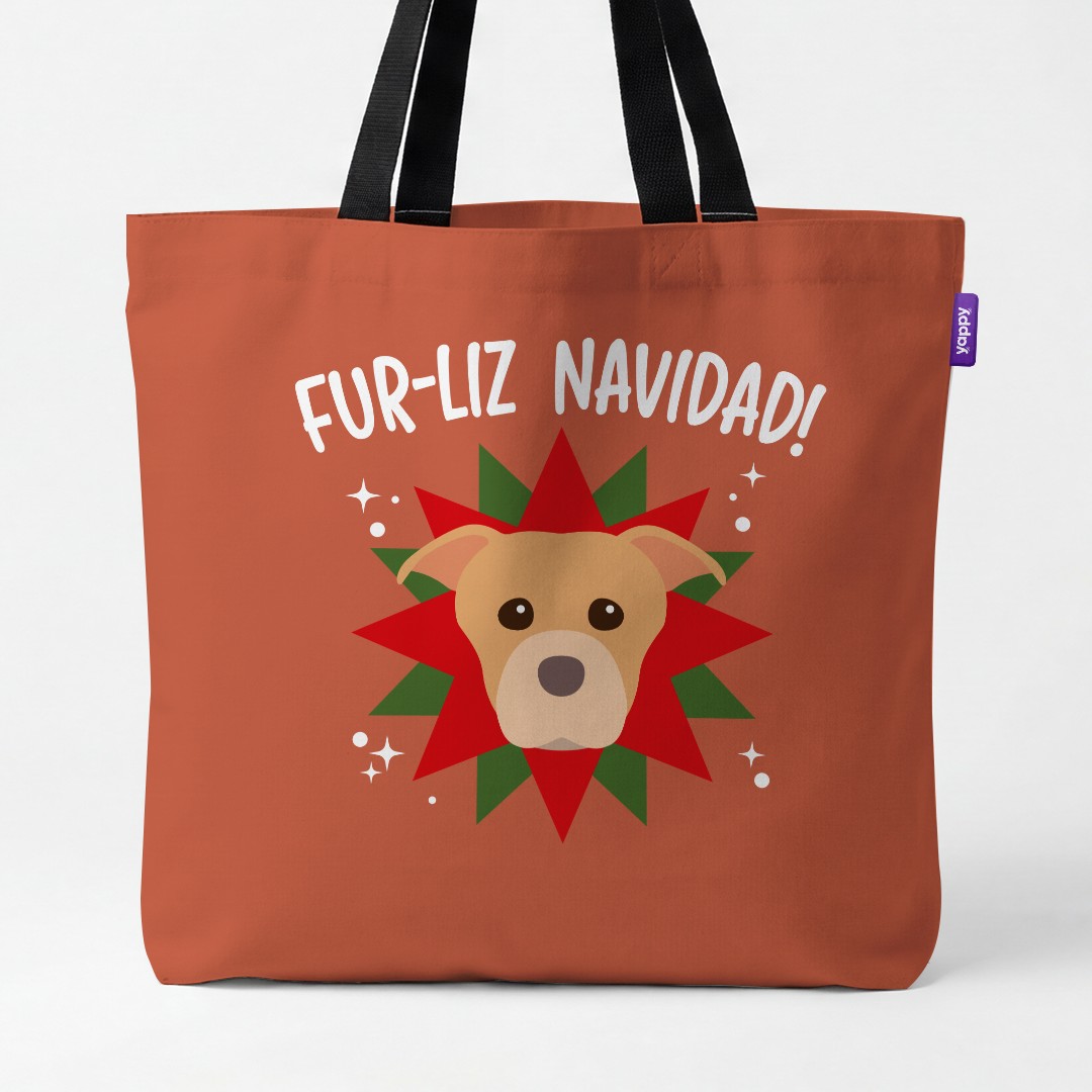 'Fur-Liz Navidad' - Personalised {breedCommonName} Canvas Bag