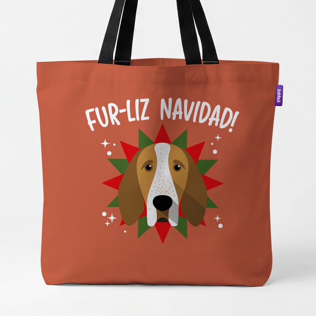 'Fur-Liz Navidad' - Personalised {breedCommonName} Canvas Bag