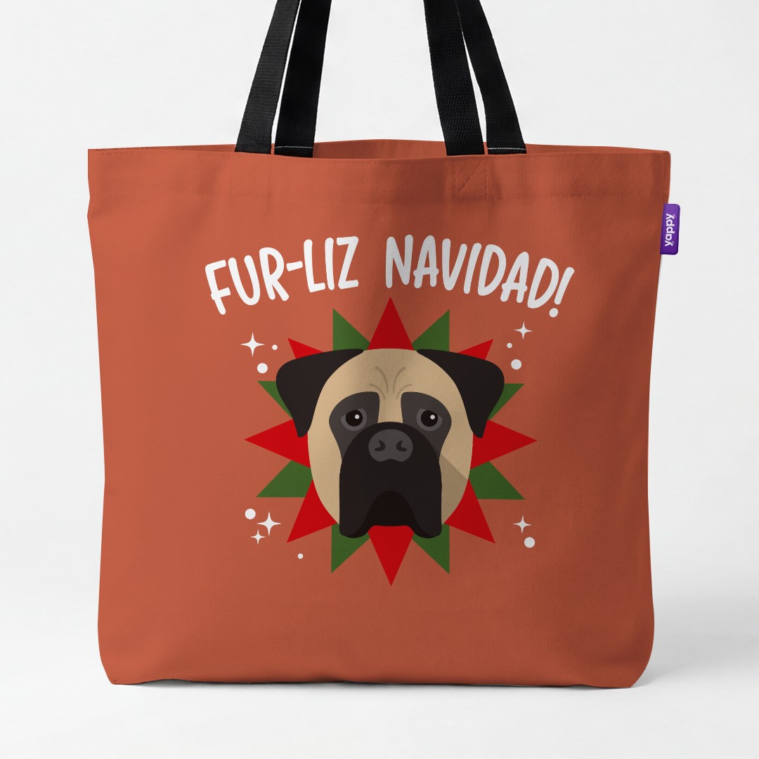 'Fur-Liz Navidad' - Personalised {breedCommonName} Canvas Bag