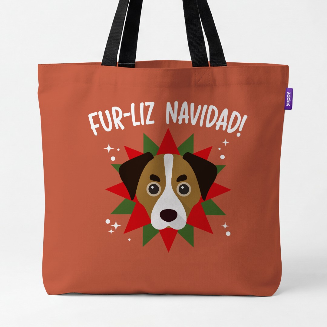 'Fur-Liz Navidad' - Personalized {breedCommonName} Canvas Bag