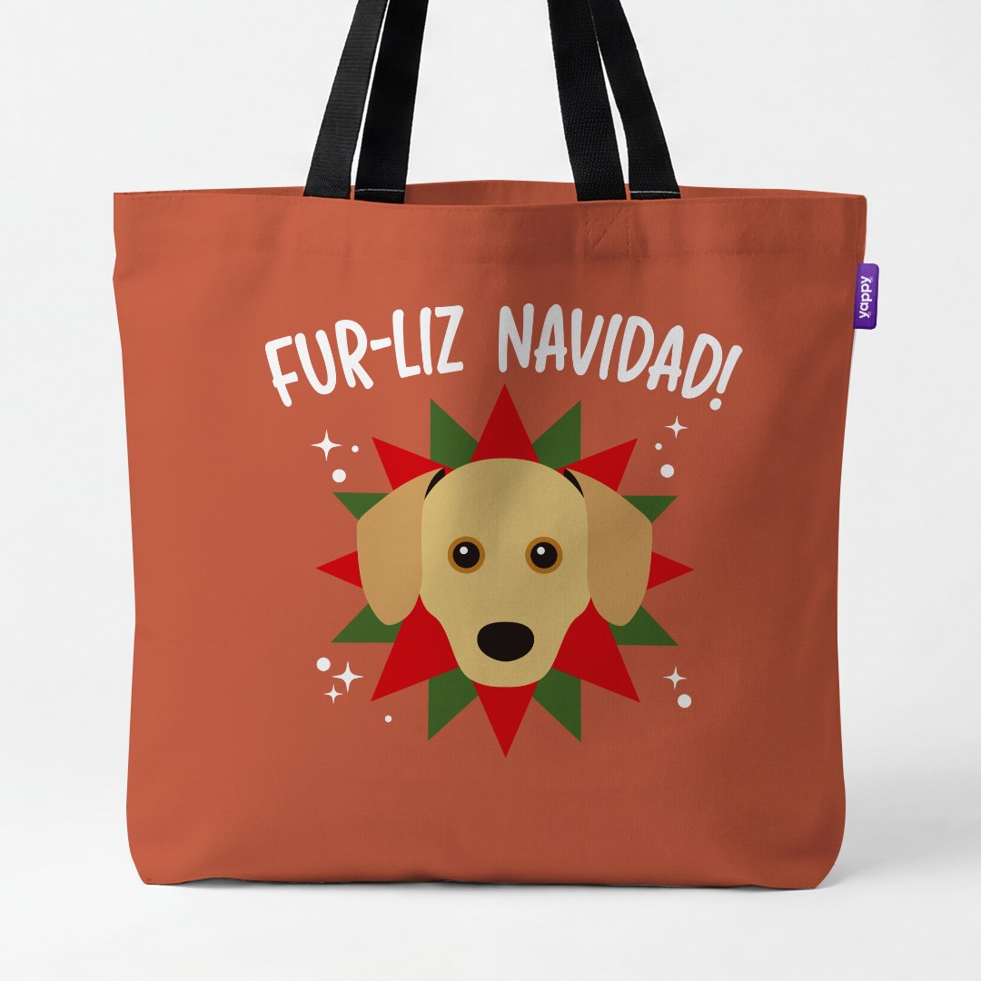 'Fur-Liz Navidad' - Personalized {breedCommonName} Canvas Bag