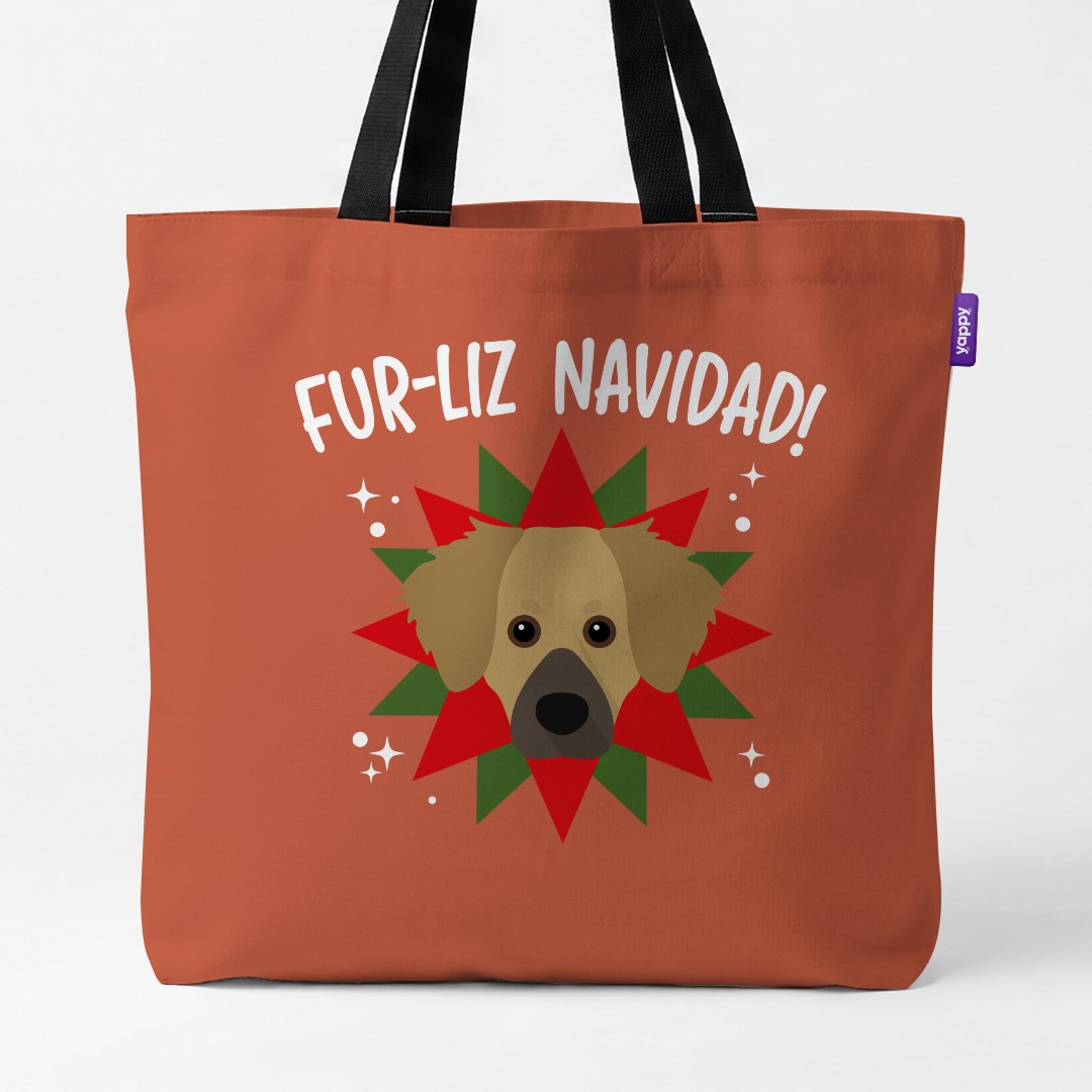 'Fur-Liz Navidad' - Personalised {breedCommonName} Canvas Bag
