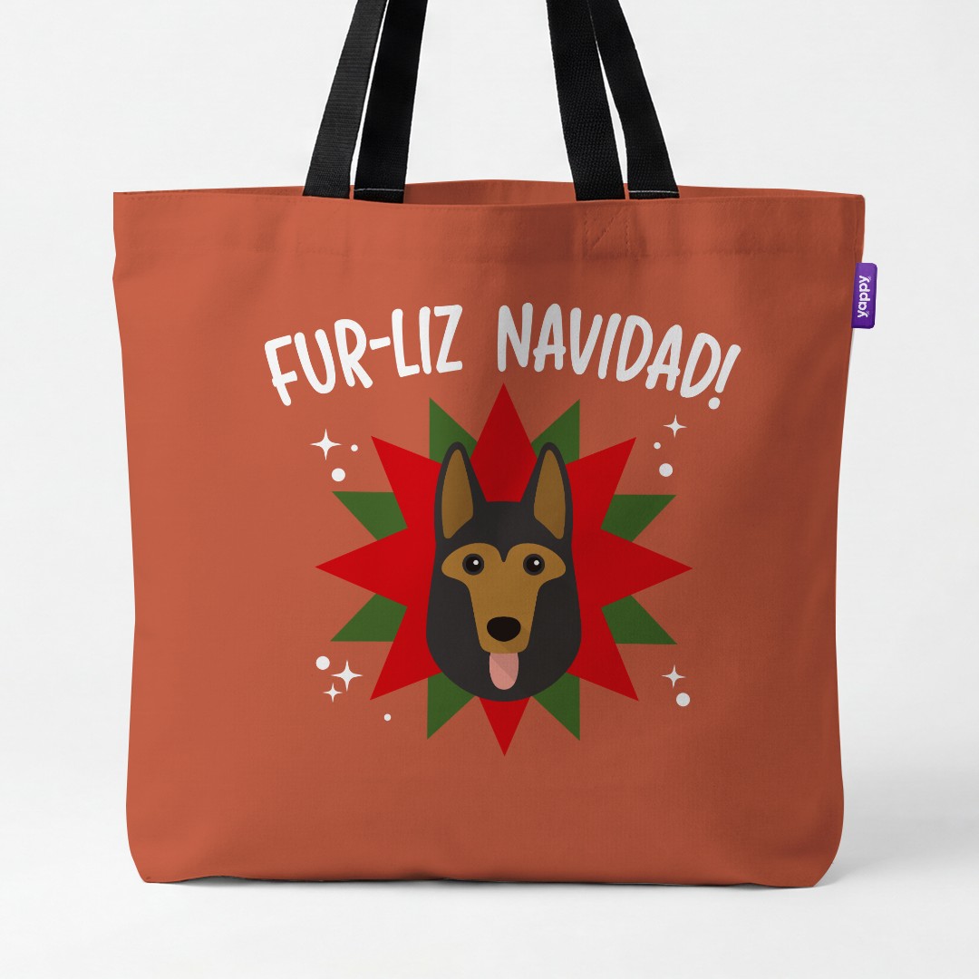 'Fur-Liz Navidad' - Personalised {breedCommonName} Canvas Bag