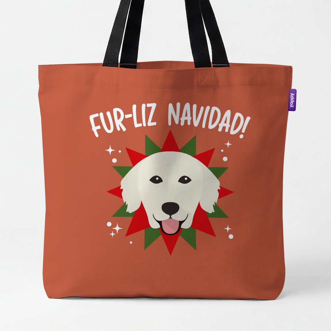 'Fur-Liz Navidad' - Personalised {breedCommonName} Canvas Bag