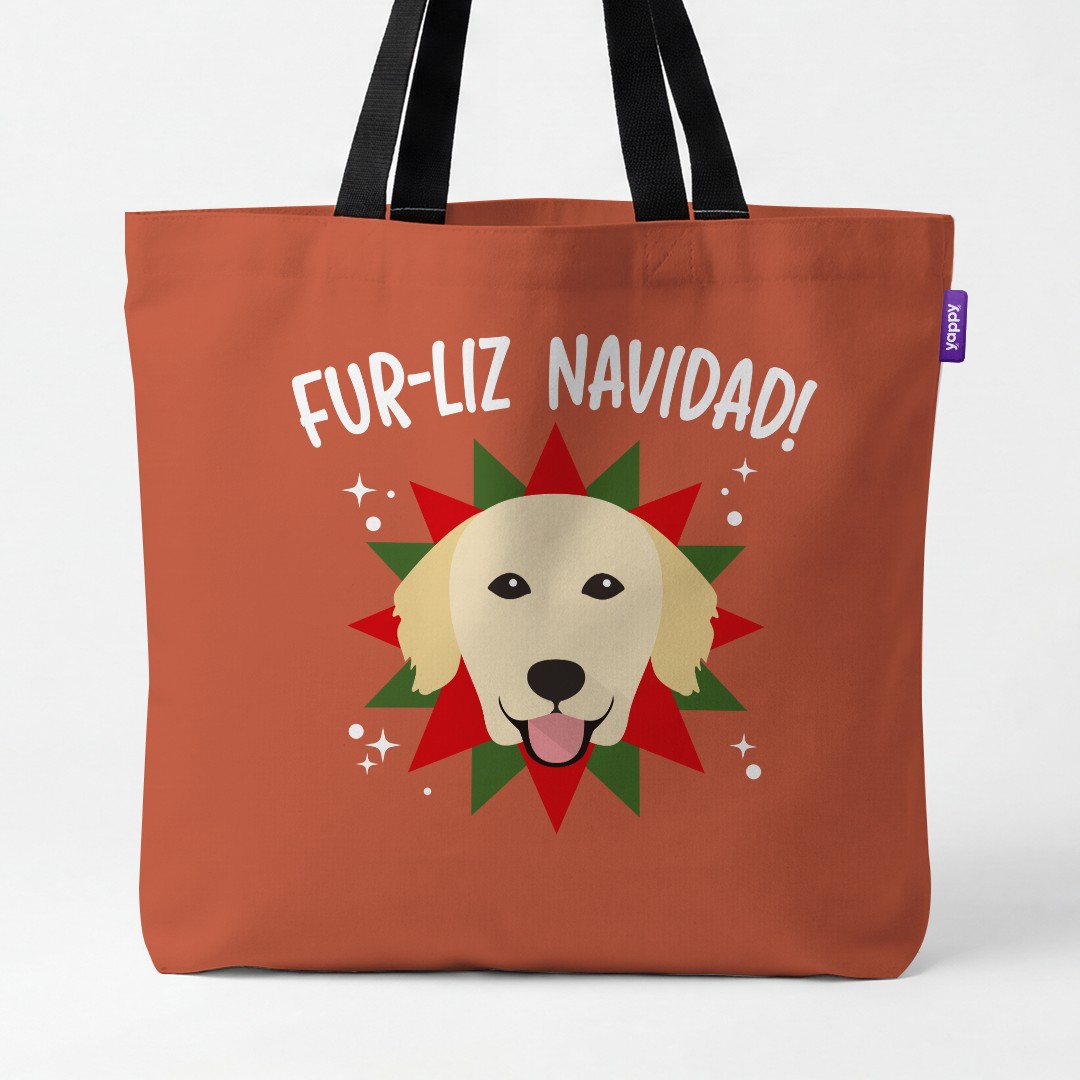 'Fur-Liz Navidad' - Personalized {breedCommonName} Canvas Bag