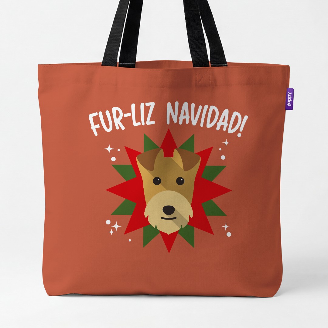'Fur-Liz Navidad' - Personalised {breedCommonName} Canvas Bag