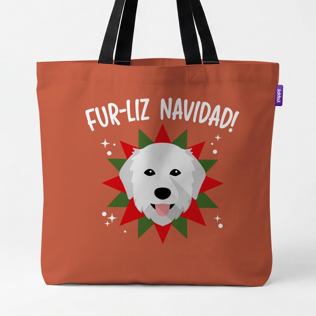 'Fur-Liz Navidad' - Personalised {breedCommonName} Canvas Bag