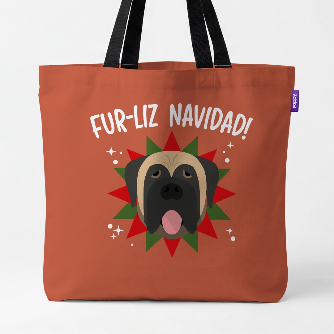 'Fur-Liz Navidad' - Personalised {breedCommonName} Canvas Bag