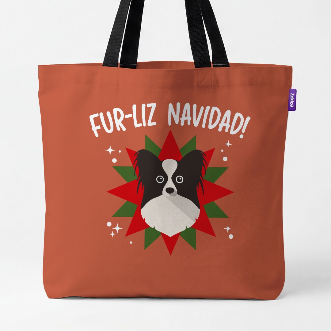 'Fur-Liz Navidad' - Personalised {breedCommonName} Canvas Bag
