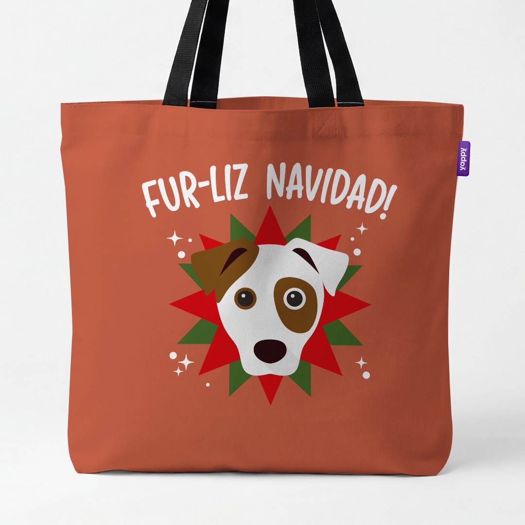 'Fur-Liz Navidad' - Personalised {breedCommonName} Canvas Bag